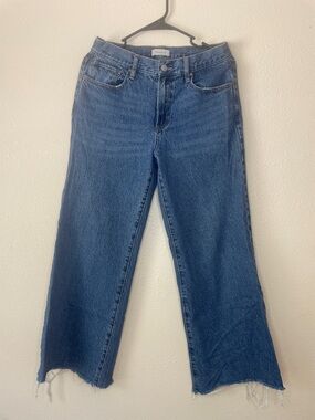 PacSun Women's Wide Leg Flare Jeans in Medium Blue Denim